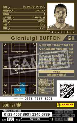 ジャンルイジ・ブッフォン | FOOTISTAカードデータ詳細